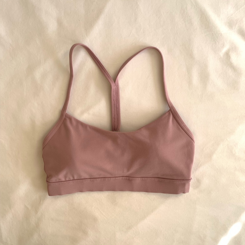 Lululemon Flow Y Bra Nulu Material With Racerback Mauve Pink Size 4 - Picture 5 of 9